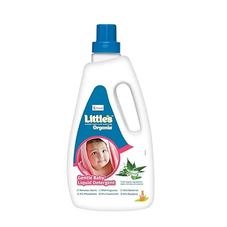 Little s Organix Gentle Baby Liquid Detergent 1 Litre Enriched with Aloe Vera and Neem extracts Floral fragrance Anti Bacterial Free from Parabens Phosphates Brighteners Bleach