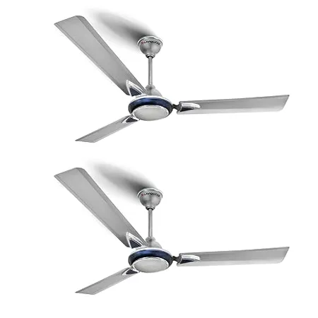 Longway Brezza 1200 mm 48 Anti dust 400 RPM High Speed 3 Blade Ceiling Fan Silver Blue Pack of 2 