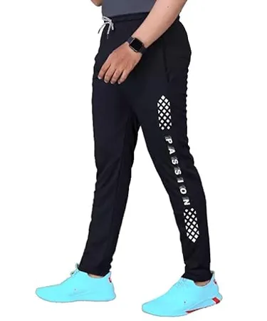 LookMark Men s Slim Fit Solid Lycra Blend Full Elastic Sport Wear Running Gym Stretchable Jogger Track Pant in Black Color