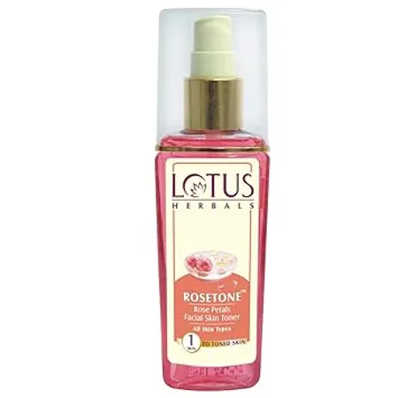 Lotus Herbals Rosetone Rose Petals Facial Skin Toner Liquid with Aloe Vera Rose Tulsi Leaves Vetiver Pack of 1 100 ml