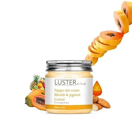 Luster Papaya Massage Cream Blemish Skin Pigment Control Enriched With Natural Extracts For Women Men All Skin Types Paraben Sulfate Free 200 ml