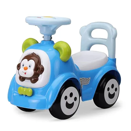 LuvLap Sunny Ride on Car for Kids with Music Horn Steering Push Car for Baby with Backrest Safety Guard Under Seat Storage Big Wheels Ride on for Kids 1 to 3 Years Upto 25 Kgs Blue 