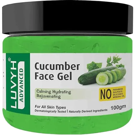 Luvyh Cucumber Face Gel Skin Mustiorizer 100 g Skin Hydrating Soothing Light Weight Formula Helps Reduce Redness Puffiness Blemishes