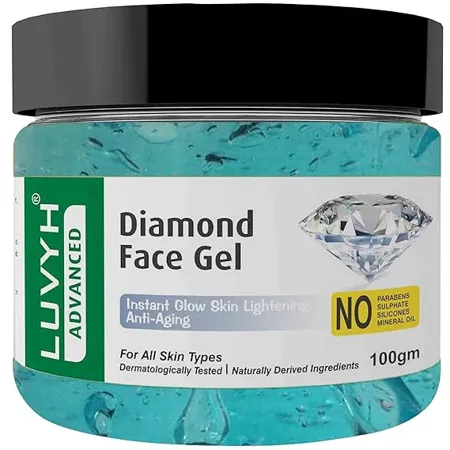 Luvyh Diamond Face Gel and moisturizer Herbals Gel Whiteglow Skin Whitening And Brightening Nourishing Night Gel 100 gm for Women and Men For all Skin Types