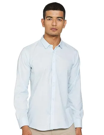 Luxrio Shirt for Men Casual Slim Fit Solid Cotton Blend