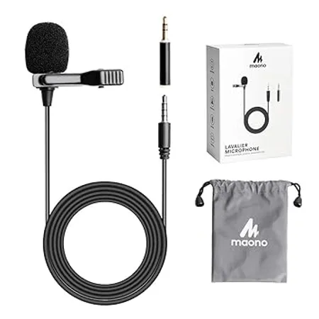 MAONO AU 400 Lavalier Auxiliary Omnidirectional Microphone Black 
