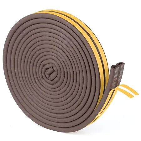 MILEQEE Door Weather Stripping Tape 0 24inx0 4inx19 7ft 6m Sealers for Door Frame Window Gap Filler Indoor Gap Sealer Foam Roll Weathering Sealing Gap Stopper Doors Seals Gap Blocker Brown