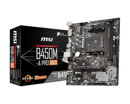MSI B450M A PRO MAX ProSeries Motherboard ATX 2ND and 3rd Gen AM4 M 2 USB 3 DDR4 DVI HDMI Crossfire 