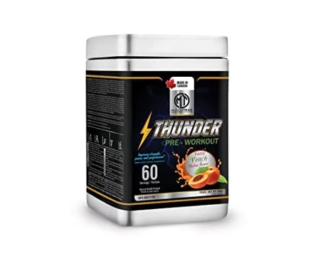 MUSCLETRAIL Thunder Pre Workout 60 Serving Imported Made In Canada Fuzzy Peach Amino Energy Supplement