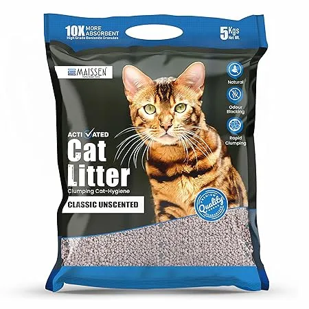 Maissen Bentonite Activated Classic Quick Clumping Cat Litter 5kg Pack of 1 