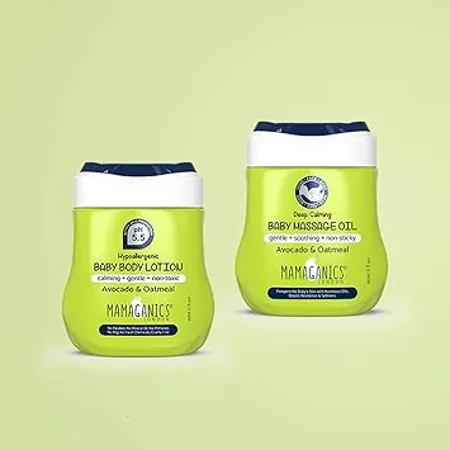 Mamaganics Baby Daily Moisturizing Lotion pH 5 5 for Baby s Sensitive Soft Skin with Avacado and Oatmeal Hypoallergenic Vegan Friendly Lotion 120 ml 