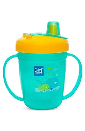Mee Mee 2 in 1 Spout and Straw Sipper Cup Green with Soft Spout Straw Anti Leak Detachable Handle for Babies Toddlers Kids Green 