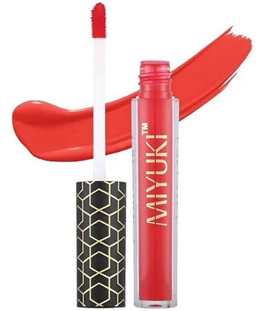 Miyuki Ultimatte Long Stay Matte Liquid Lipstick Deep Maroon 6 ml Rozy Red Lipstick With Vitamin E 12 hr Long Lasting Lipstick No Smudge Waterproof Formula Vegan Cruelty Free
