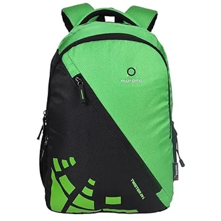 Murano Twister 29 LTR Casual Backpack with 2 Compartment and Polyester Water Resistance Backpack for Men and Women Black Green 