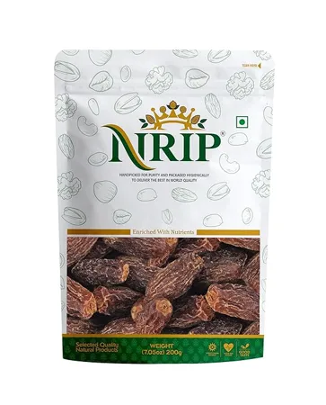 NRIP Dates Dry Brown Black Sukha Khajoor Kala Chuara 200 Gm