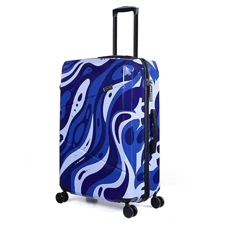 Nasher Miles Manali Hard Sided Polycarbonate Printed Luggage Bag Check in Blue Multicolor 28 inch 75cm Trolley Bag