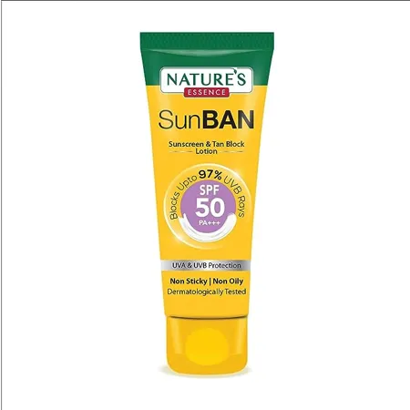 Nature s Essence SunBan SPF 50 PA Sunscreen Tan Block Lotion 60ml