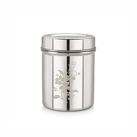 Neelam Stainless Steel 12 22g Lazer Etching Deep Dabba 1900 ml Silver