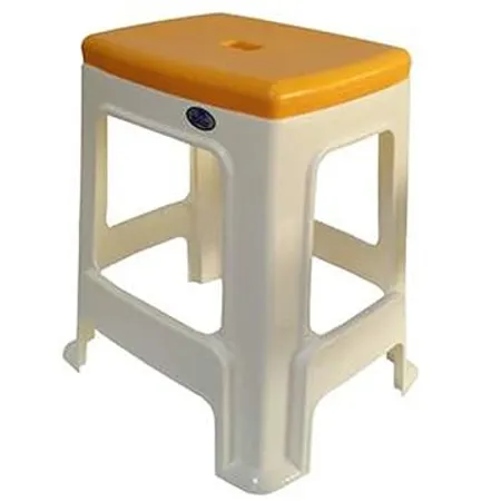 Nilkamal STL23 Strong and Durable Plastic Seating Stool for Home Bedroom Bathroom Kitchen Living Room Office Adult Garden Stool with high Load Capacity Cream Yellow 