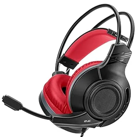 Nitho Atlas Stereo Gaming Headset Red Compatible With Pc Ps4 Ps5 Xbox One Xbox Series X S Switch Phones Pc Adaptor Included over ear Wired
