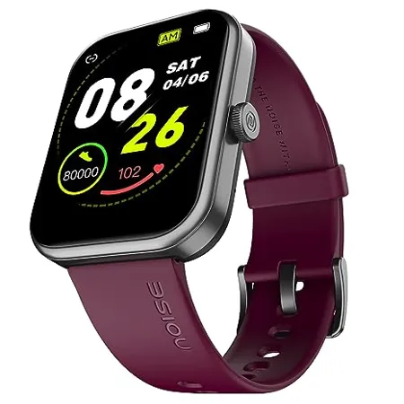 Noise Pulse 2 Max 1 85 Display Bluetooth Calling Smart Watch 10 Days Battery 550 NITS Brightness Smart DND 100 Sports Modes Smartwatch for Men and Women Deep Wine 