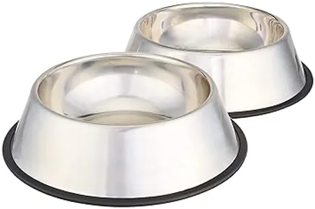 Nootie Stainless Steel Dog Bowl Large Large 900 milliL Set of 2 Silver 