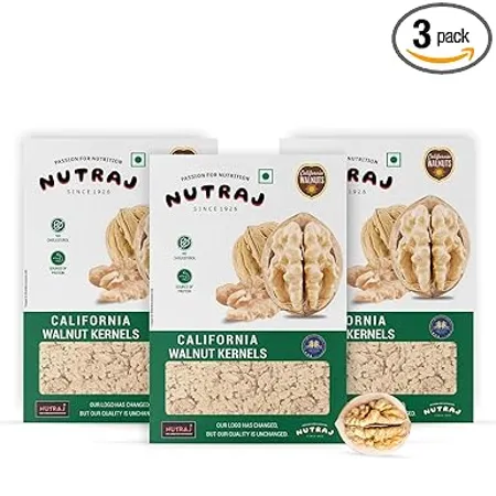 Nutraj California Walnut Kernels Without Shell 750g 3 X 250g Pure Without Shell Walnut Kernels Akhrot Giri Dry Fruit Perfect for snacking Brain Food Raw Akhroth Giri 