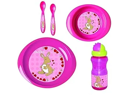 Nuvita 1495 Weaning Set with Trainer Cup Pink 