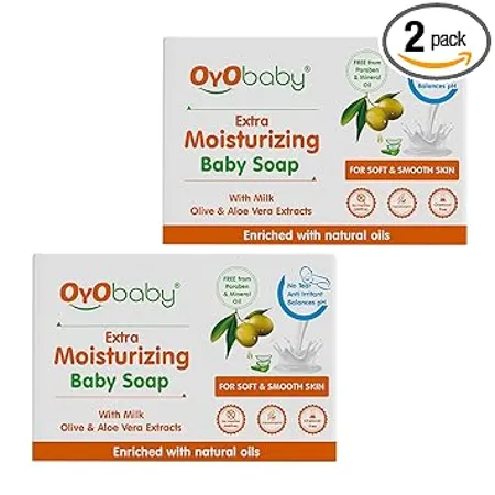 OYO BABY Baby Bathing Bar For Baby s Sensitive Skin Gentle Cleansing Skin friendly pH 5 5 75gm Pack of 2 