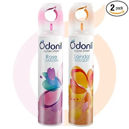 Odonil Room Air Freshner Spray 440ml Combo Pack of 2 220ml each Rose Garden Sandal Bouquet Nature Inspired Fragrance for Home Office Long Lasting Fragrance
