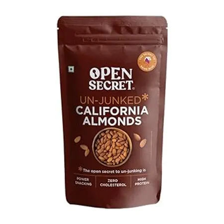 Open Secret 100 Natural Premium California Dried Almonds 200g Pack Pouch Premium Badam High in Fiber Boost Immunity Real Nuts Gluten Free