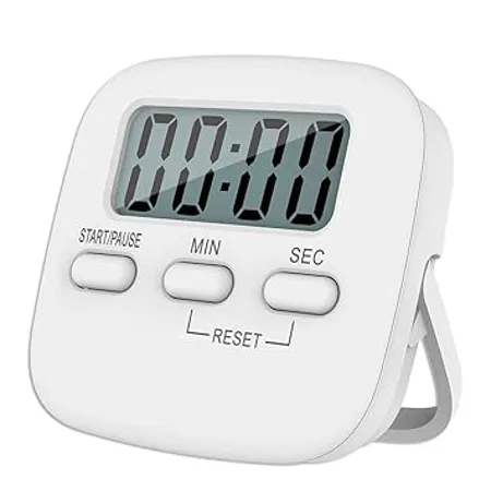 P PLUS INTERNATIONAL Digital Kitchen Timer Stopwatch Countdown Large Digits Loud Alarm Magnetic Stand Round for Cooking Baking Kids Study Teacher Shower Bathroom Oven Round Back Stand Hanging Hole