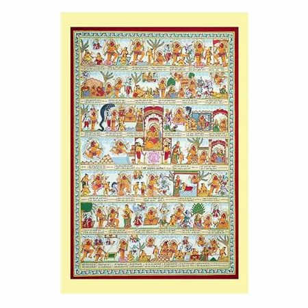PAPER PLANE DESIGN Religious Wall Poster Hanuman Chalisa Size 12 x 18 inch Paper Unframed Multi Colour Multicolour