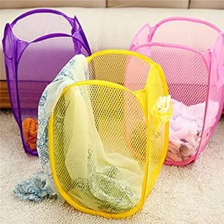 Perpetual Laundry Basket Laundry Bag Laundry Bags for Clothes Laundry Basket for Clothes Clothes Basket 30 Liter Nylon Multicolour 