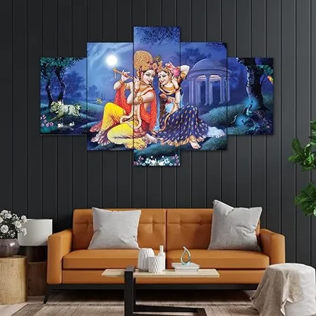 Perpetual Wall Painting For Bedroom Set of 5 3d Scenery Wall Painting for Living Room Large Size with Frames for Wall Decor and Home Decoration Hotel Office 75 CM X 43 CM K123