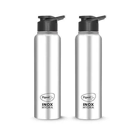Pigeon Inox Hydra 900 ml Bottle Pack of 2 Black Steel Chrome Steel 