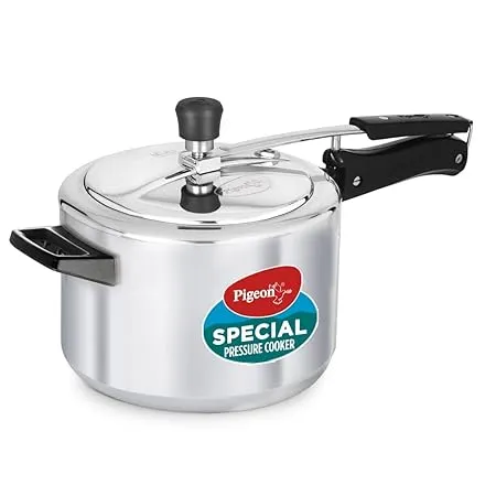 Pigeon by Stovekraft 5 Litre Special Aluminium Inner Lid Non Induction base Pressure Cooker Silver BIS Certified