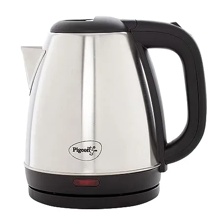 Pigeon by Stovekraft Amaze Plus Electric Kettle 14289 with Stainless Steel Body 1 5 litre used for boiling Water making tea and coffee instant noodles soup etc 1500 Watt Silver 