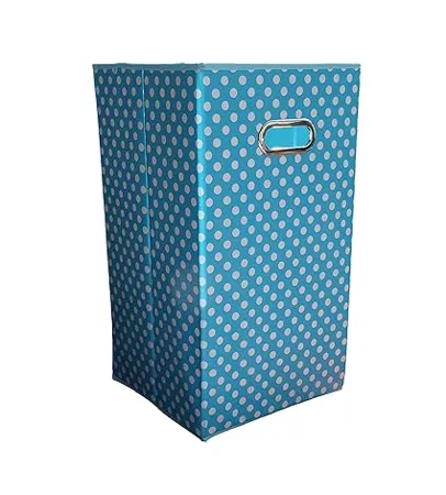 Pindia Foldable Printed Laundry Hamper Basket Bin Organizer Container for Kids Baby Clothes Toys Box Storage Kitchen Bedroom Bathroom with One Silver Handle Large Size 