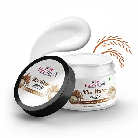 Pink Root Rice Water Face Body Cream 100gm helps to provides anti aging benefits with Rice water Extract for all skin types Rice Water Cream 