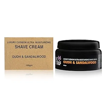 Pink Woolf Shaving Cream for Men Luxury Cushion Ultra Moisturizing Hydrate and Soften Beard for a Close Comfortable Irritation Free Smooth Shave OUDH SANDALWOOD 100gm