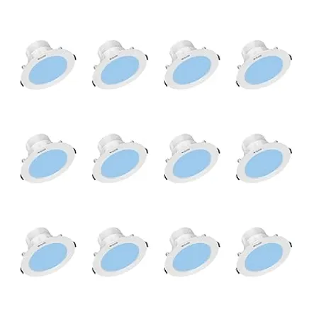 Polycab 5 Watt LED Down Light Scintillate Integral Slim Round Smart Panel Offers Bright Lumination Long Lifespan No Harmful Radiation Blue 12 PCS Cut Out 3 14 inches 