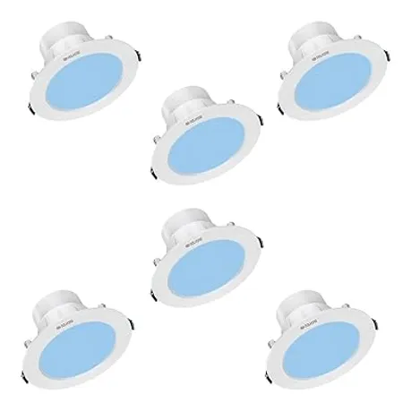 Polycab 5 Watt LED Down Light Scintillate Integral Slim Round Smart Panel Offers Bright Lumination Long Lifespan No Harmful Radiation Blue 6 PCS Cut Out 3 14 inches 