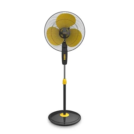 Polycab Aery 400 mm Pedestal Fan Black Yellow 