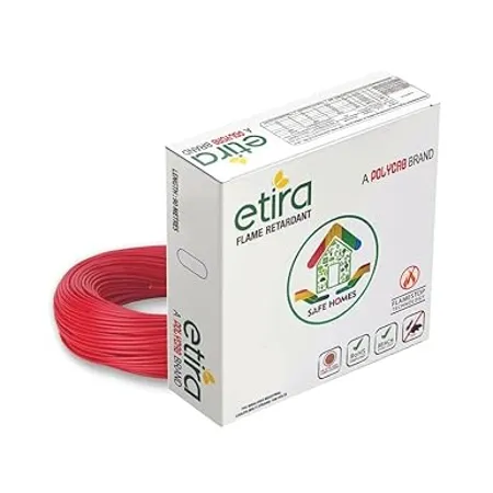 Polycab ETIRA Flame Retardant House Wire PVC Insulated Copper Cable Electric Wire 1 SQMM Red 90m 