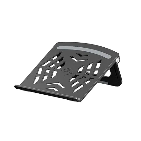 Portronics My Buddy Hexa 5 Laptop Stand with Foldable Ventilated Design Ergonomic Elevation Anti Slip Silicon Pads and Lightweight Body for Upto 15 6 Laptops MacBooks Black 
