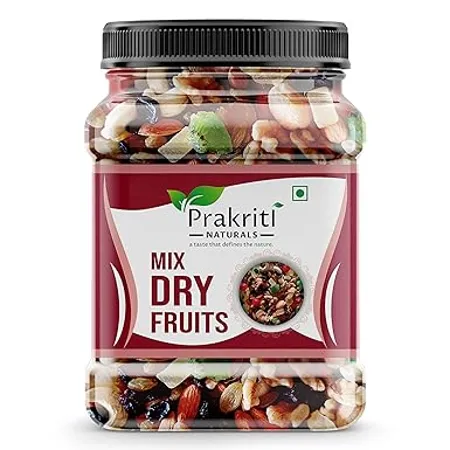 Prakriti Naturals Healthy Nutmix 1KG Almonds Black Raisins Cashewnuts Cranberries Green Raisins Walnut Kernels Many More