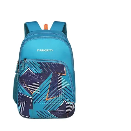 Priority Fancy 003 32 Litres Sky Blue Polyester Stylish College Bag Printed Backpack Unisex Bag for College Office Suitable for Men Women 25878 