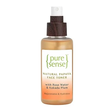 PureSense Natural Papaya Face Toner with Rose Water Bamboo Water Kakadu Plum for Revitalised Glowing Skin 100ml