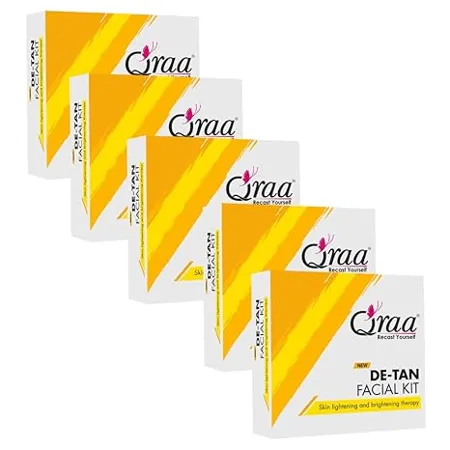 Qraa One Time Facial Kit pack of 5 De Tan Facial Kit 